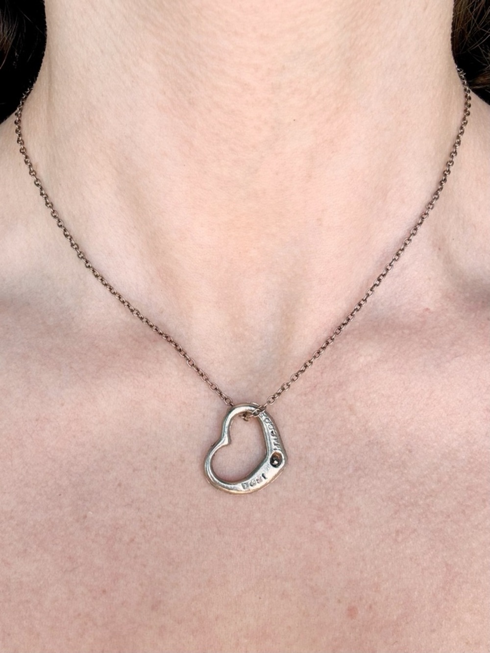 Y2K Vintage Silver Best Friends Open Heart Necklace 90s Friendship Twee Barbie